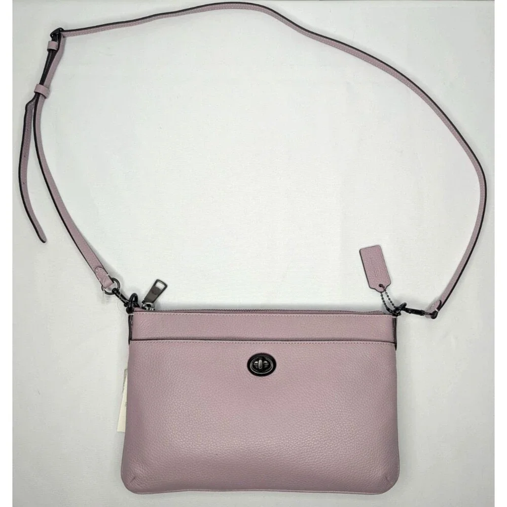 NWT Coach Pebbled Leather Polly Crossbody - Ice Purple/Gunmetal NWT